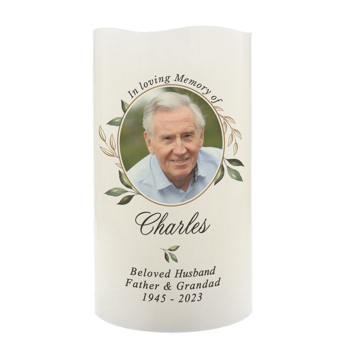 Personalised Botanical Memorial LED Candle: 5 - LED Lighting By Gift Moments