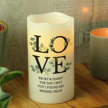 Personalised LOVE LED Candle - LED Lighting at Gift Moments