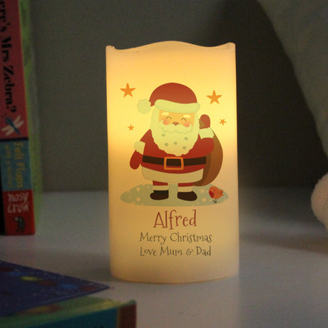 Personalised Christmas Santa LED Candle Default Title - LED Lighting at Gift Moments