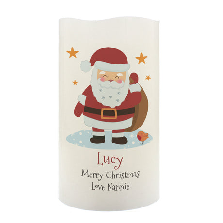 Personalised Christmas Santa LED Candle - LED Lighting at Gift Moments