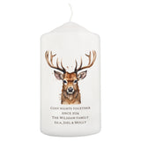 Personalised Watercolour Stag Pillar Candle - Candle Holders at Gift Moments