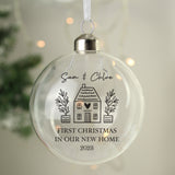 Personalised Home Glass Bauble - Christmas Baubles at Gift Moments