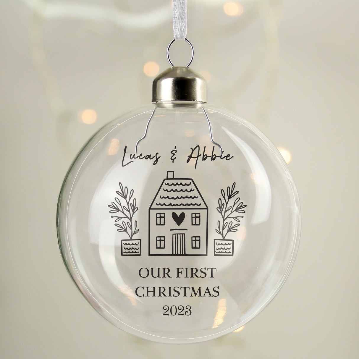 Personalised Home Glass Bauble - Christmas Baubles at Gift Moments