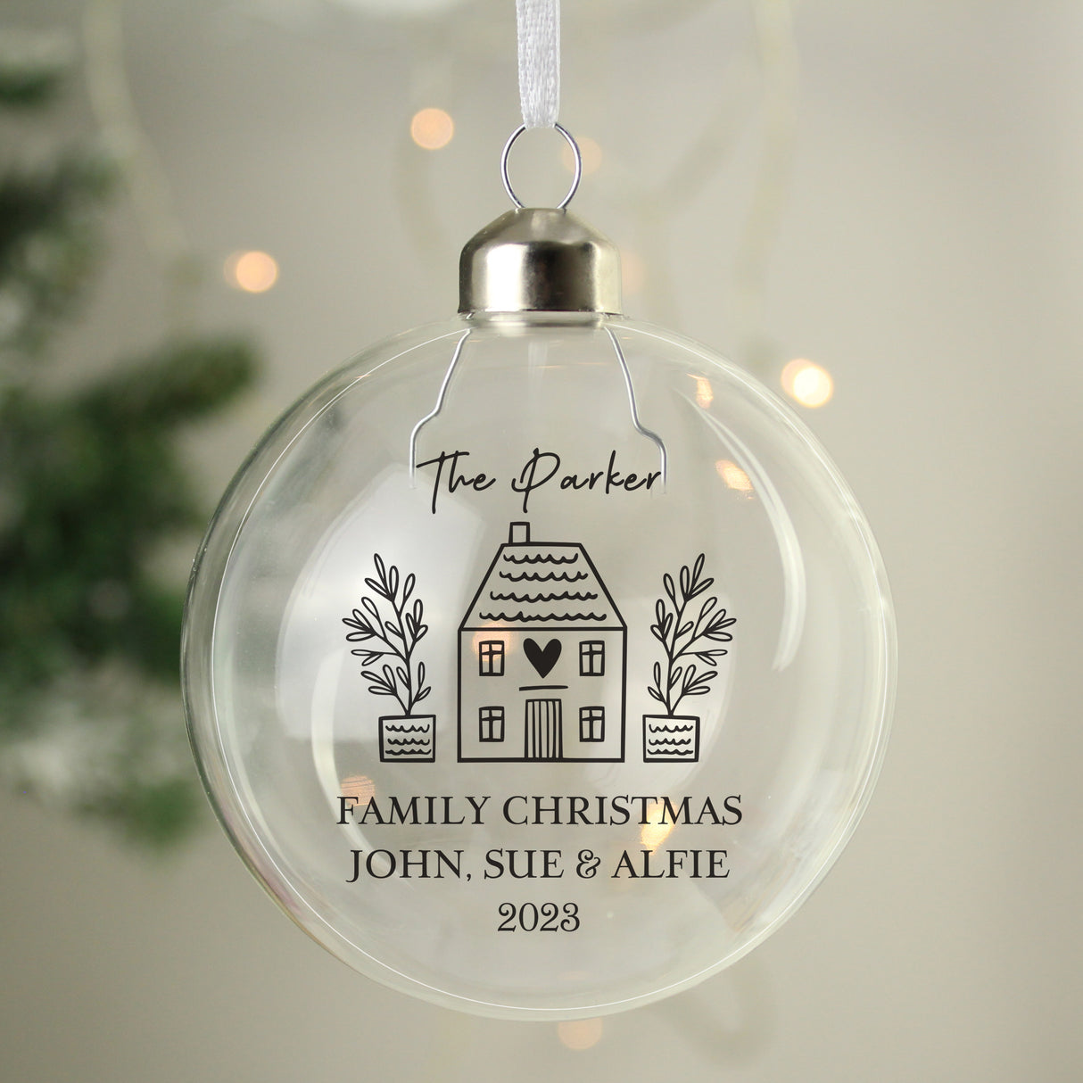 Personalised Home Glass Bauble - Christmas Baubles at Gift Moments