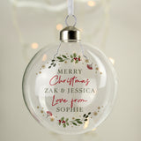 Personalised Christmas Glass Bauble - Christmas Baubles at Gift Moments