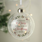 Personalised Christmas Glass Bauble - Christmas Baubles at Gift Moments