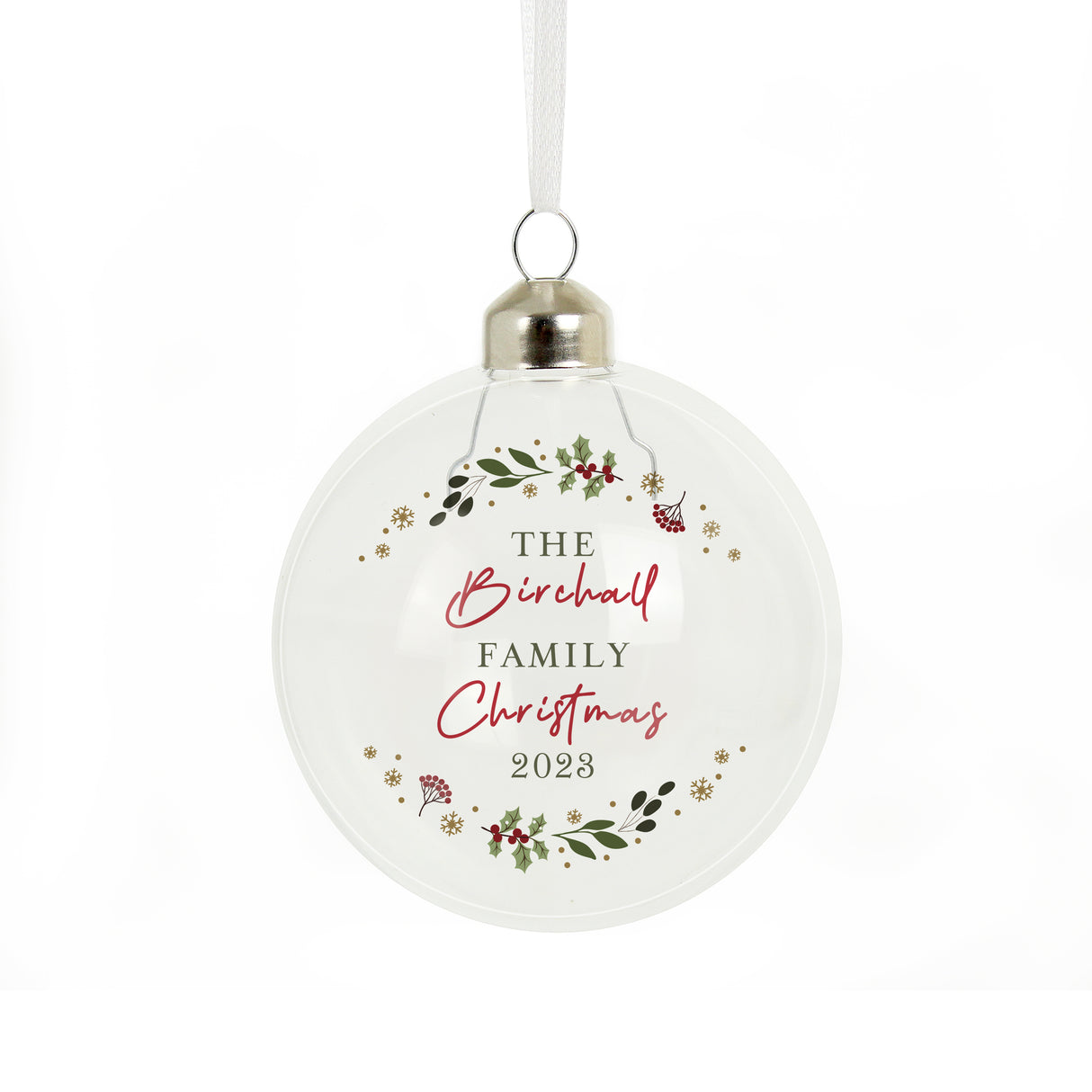 Personalised Christmas Glass Bauble - Christmas Baubles at Gift Moments