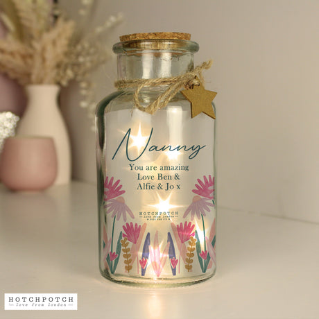 Personalised Hotchpotch Wild Flower LED Glass Jar - LED Lighting at Gift Moments