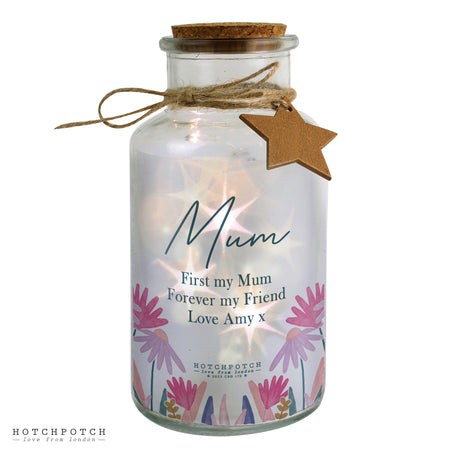 Personalised Hotchpotch Wild Flower LED Glass Jar - LED Lighting at Gift Moments