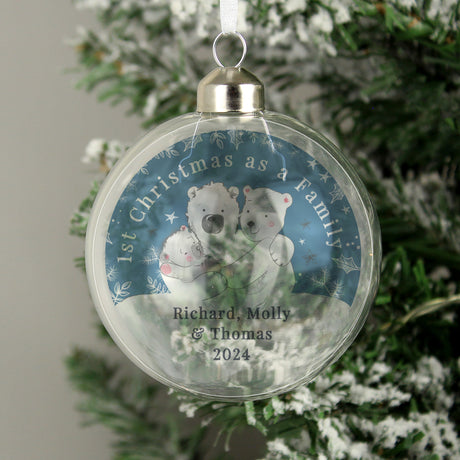 Personalised First Christmas as a Family Glass Bauble - Christmas Baubles at Gift Moments