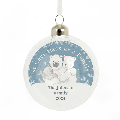 Personalised First Christmas as a Family Glass Bauble - Christmas Baubles at Gift Moments