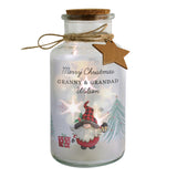 Personalised Gonk Christmas Scene LED Glass Jar - LED Lighting at Gift Moments