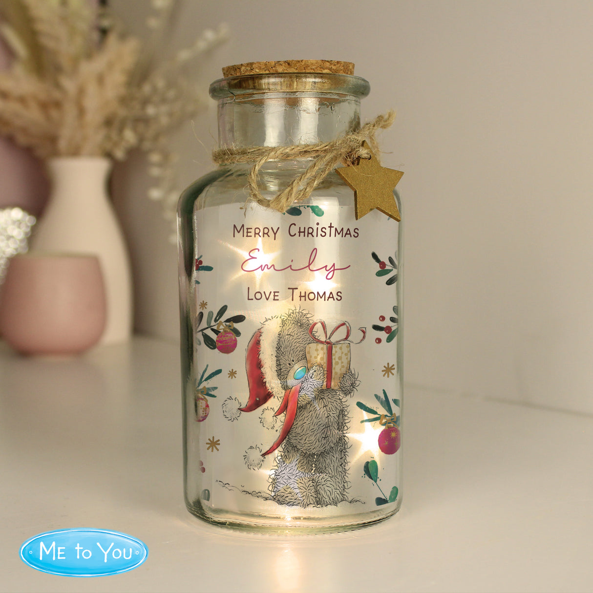 Personalised Me to You Cosy Winter Led Jar - LED Lighting at Gift Moments