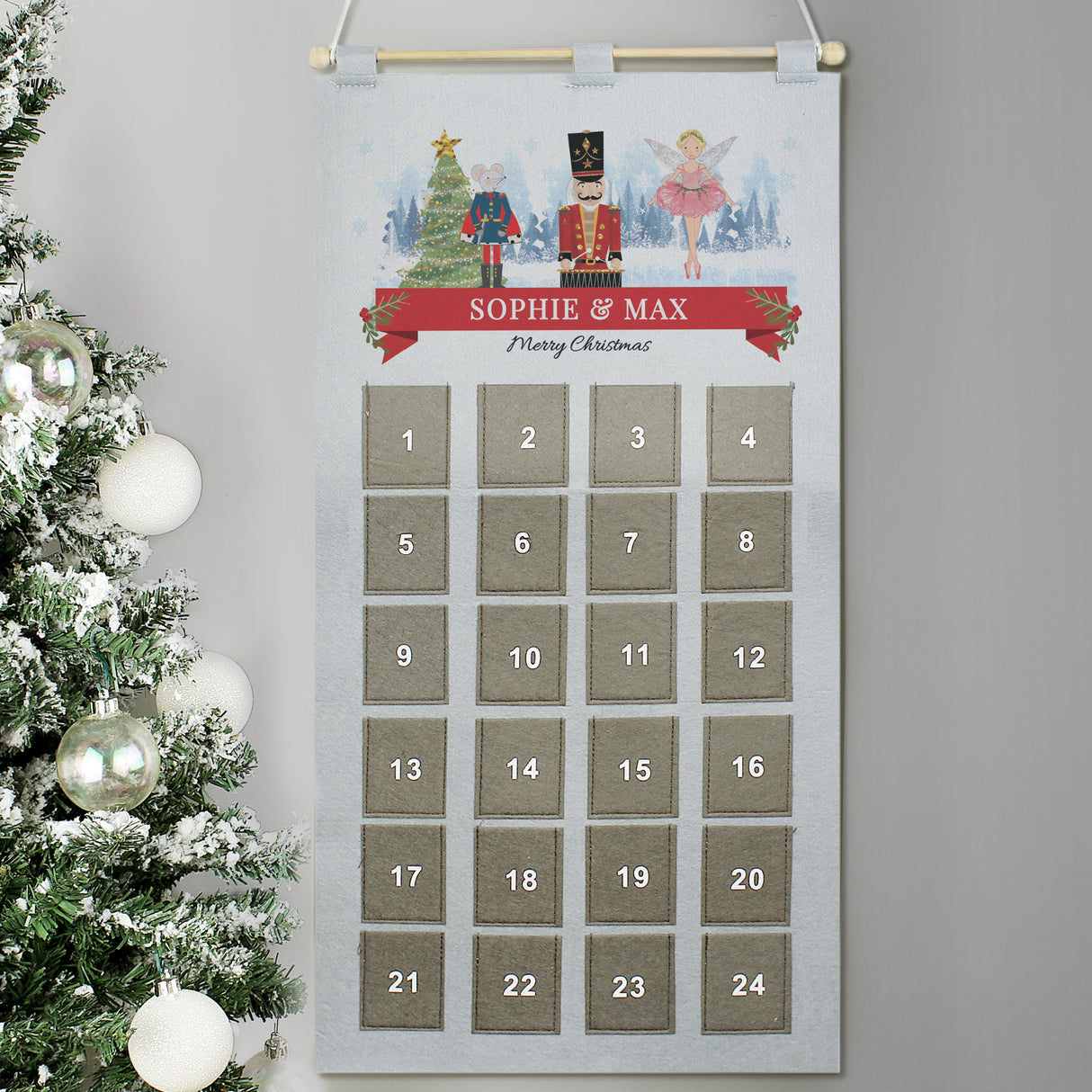 Personalised Nutcracker Advent Calendar in Silver Grey - Advent Calendars at Gift Moments