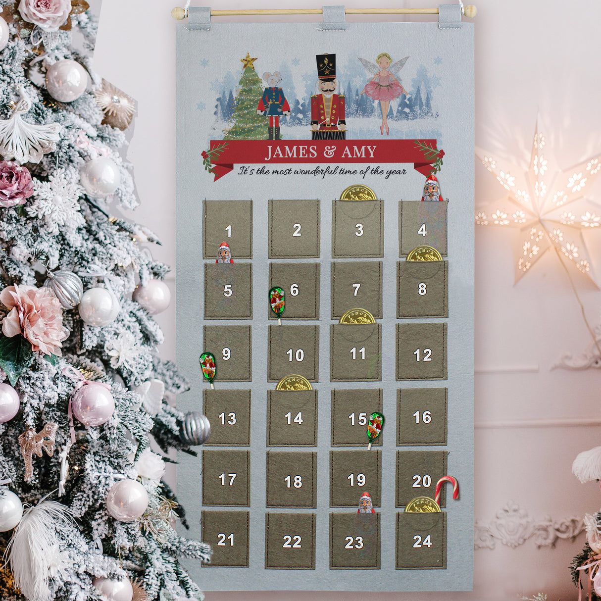 Personalised Nutcracker Advent Calendar in Silver Grey - Advent Calendars at Gift Moments