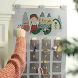 Personalised Elf Advent Calendar In Silver Grey