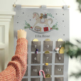 Personalised Rocking Horse Advent Calendar in Silver Grey - Advent Calendars at Gift Moments