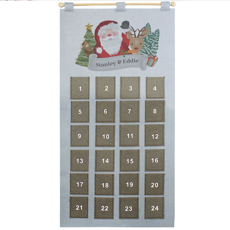 Personalised Santa Advent Calendar In Silver Grey - Advent Calendars at Gift Moments