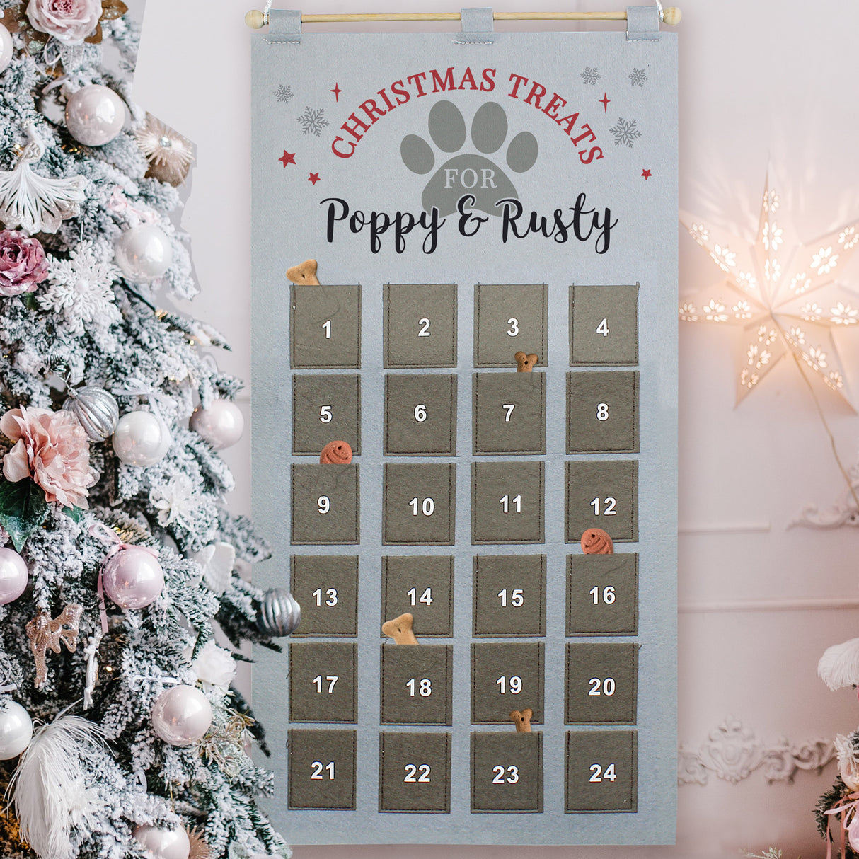 Personalised Pet Advent Calendar In Silver Grey - Advent Calendars at Gift Moments