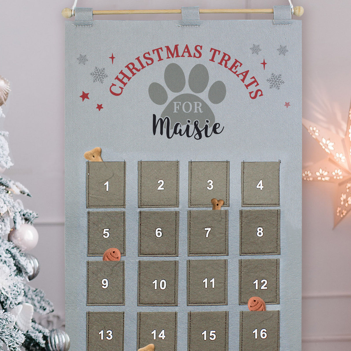 Personalised Pet Advent Calendar In Silver Grey - Advent Calendars at Gift Moments