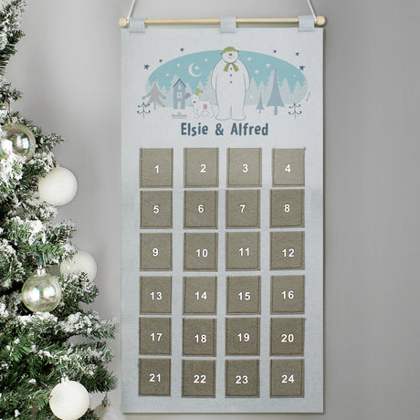 Personalised The Snowman and the Snowdog Advent Calendar In Silver Grey - Advent Calendars at Gift Moments