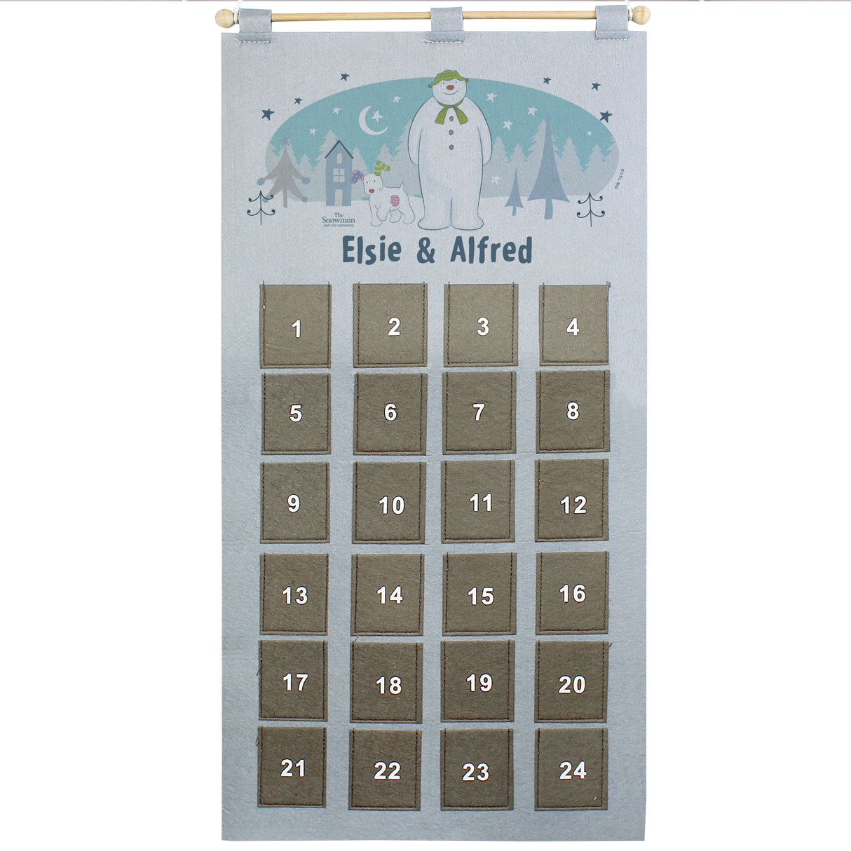 Personalised Silver Grey Snowman Advent Calendar: 4 - Advent Calendars By The Snowman