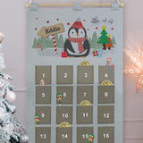 Personalised Christmas Penguin Advent Calendar in Silver Grey - Advent Calendars at Gift Moments