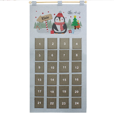 Personalised Christmas Penguin Advent Calendar In Silver Grey - Advent Calendars at Gift Moments