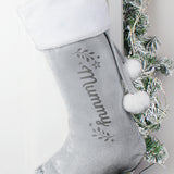 Personalised Holly Grey Christmas Stocking - Christmas Stockings at Gift Moments