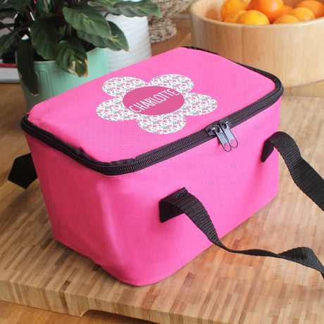 Personalised Flower Pink Lunch Bag - Lunch Boxes & Bags at Gift Moments