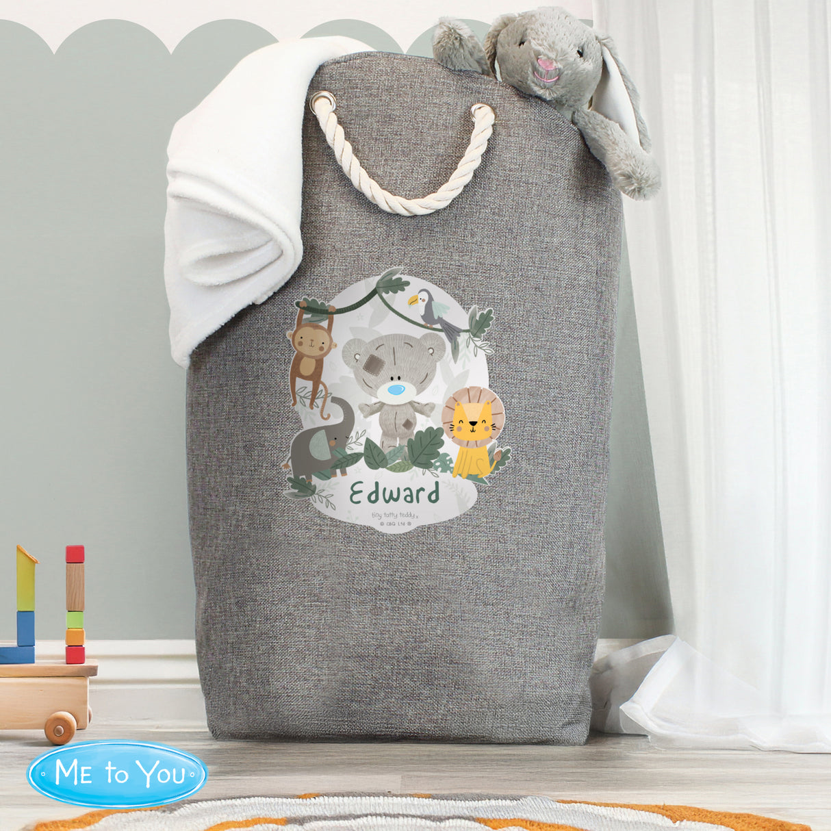 Personalised Tiny Tatty Teddy Jungle Animals Storage Bag: 1 - Storage