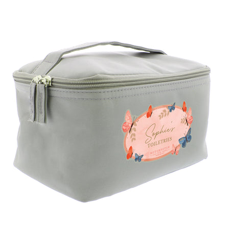 Personalised Hotchpotch Butterfly Grey Toiletry Bag - Bags at Gift Moments