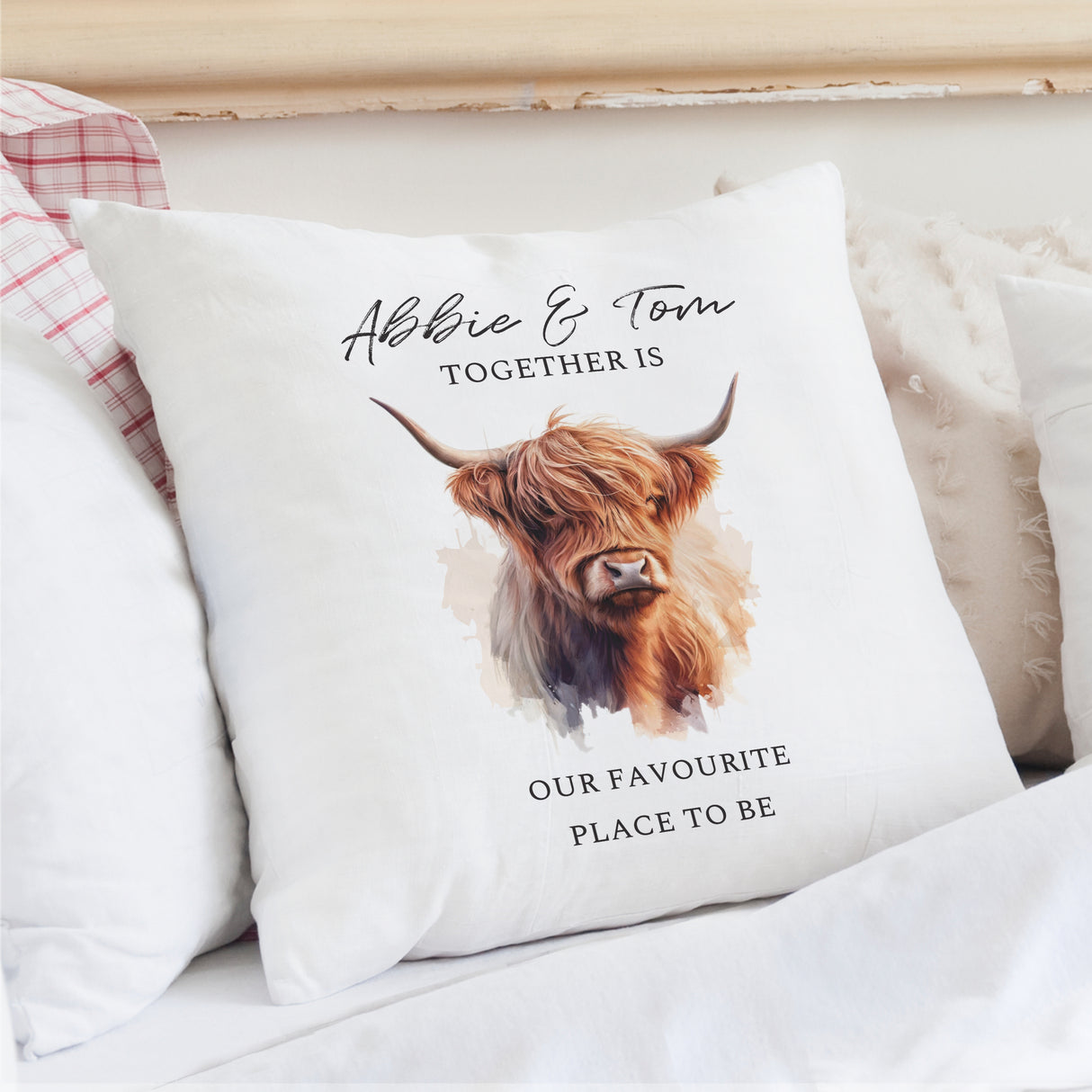 Personalised Highland Cow Cushion Default Title - Cushions at Gift Moments