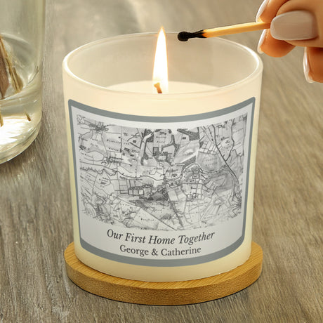 Personalised 1805 - 1874 Old Series Map Compass Scented Jar Candle - Candles at Gift Moments