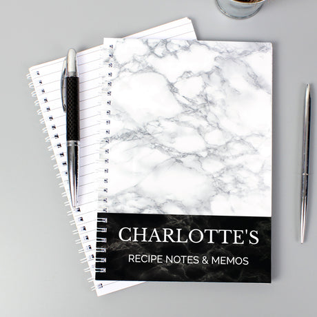 Personalised Marble Effect A5 Notebook - Notebooks at Gift Moments