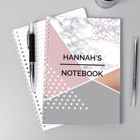 Personalised Geometric A5 Notebook - Notebooks at Gift Moments