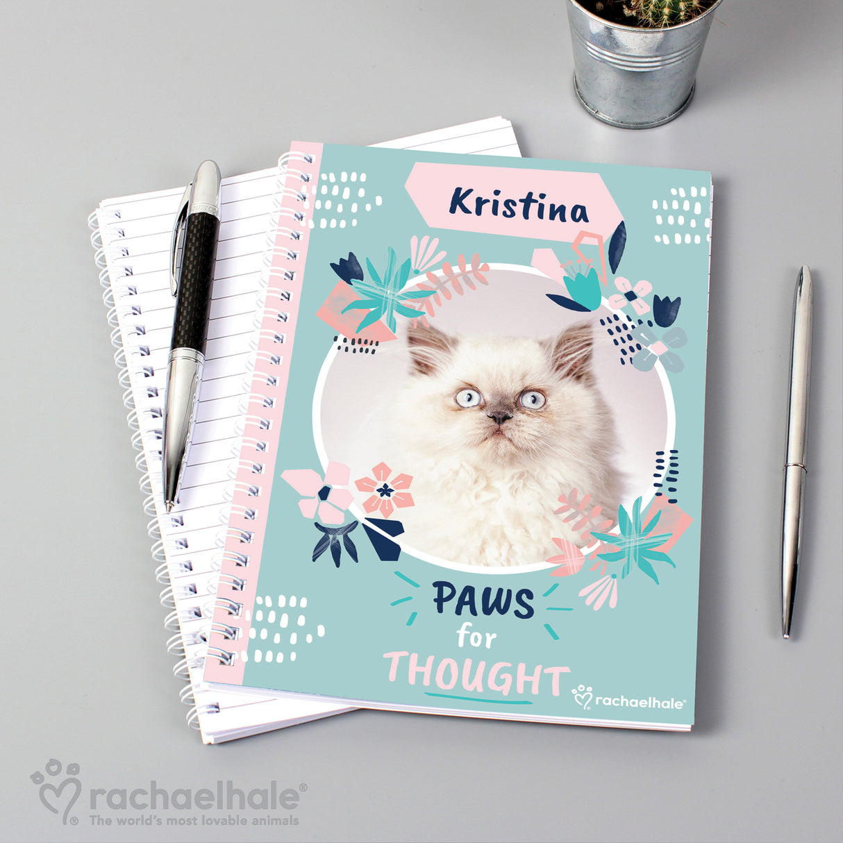 Personalised Rachael Hale Cat A5 Notebook: 4 - Notebooks By Rachael Hale