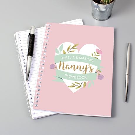 Personalised Floral Heart A5 Notebook - Notebooks at Gift Moments