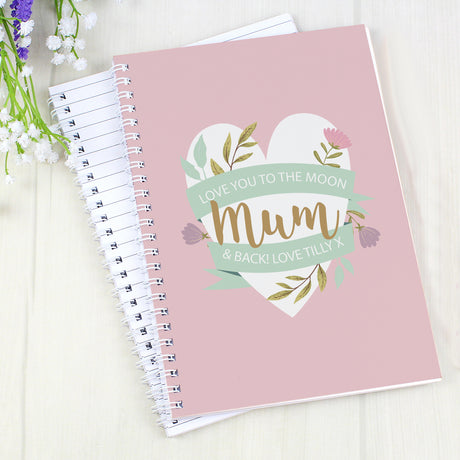 Personalised Floral Heart A5 Notebook - Notebooks at Gift Moments