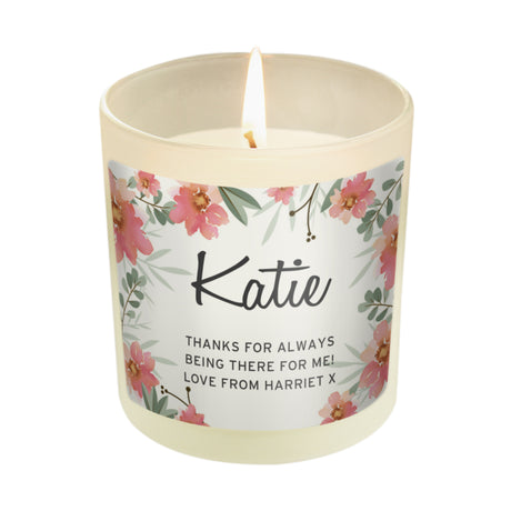 Personalised Floral Sentimental Scented Jar Candle - Candles at Gift Moments