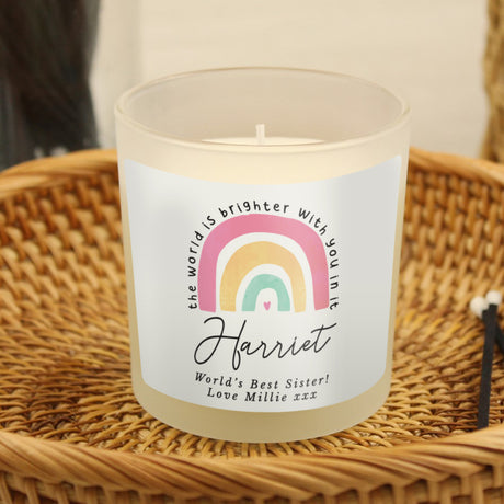 Personalised You Make The World Brighter Rainbow Scented Jar Candle - Candles at Gift Moments