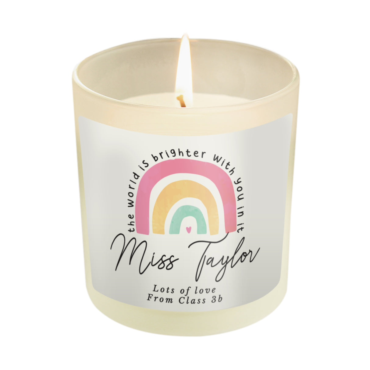 Personalised You Make The World Brighter Rainbow Scented Jar Candle - Candles at Gift Moments