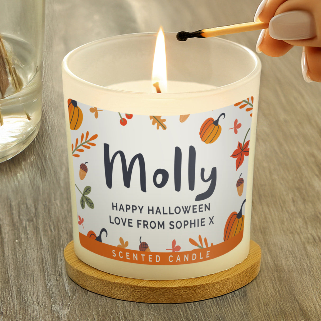 Personalised Pumpkin Scented Jar Candle - Candles at Gift Moments