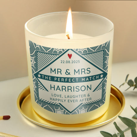 Personalised The Perfect Match Scented Jar Candle - Candles at Gift Moments