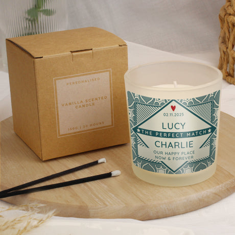 Personalised The Perfect Match Scented Jar Candle - Candles at Gift Moments