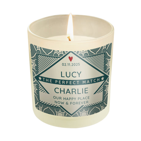 Personalised The Perfect Match Scented Jar Candle - Candles at Gift Moments