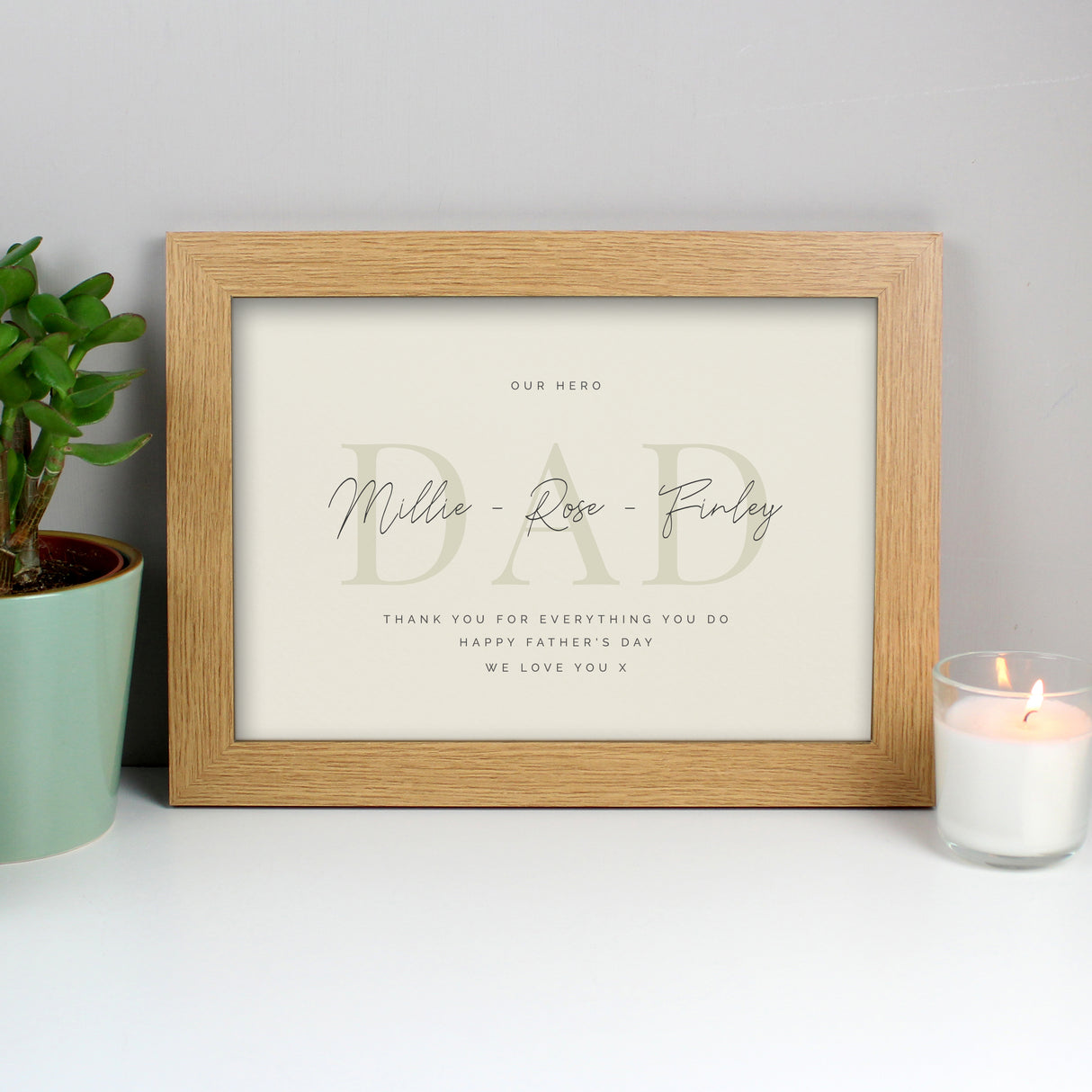 Personalised Free Text A4 Landscape Oak Framed Print Default Title - Framed Prints at Gift Moments