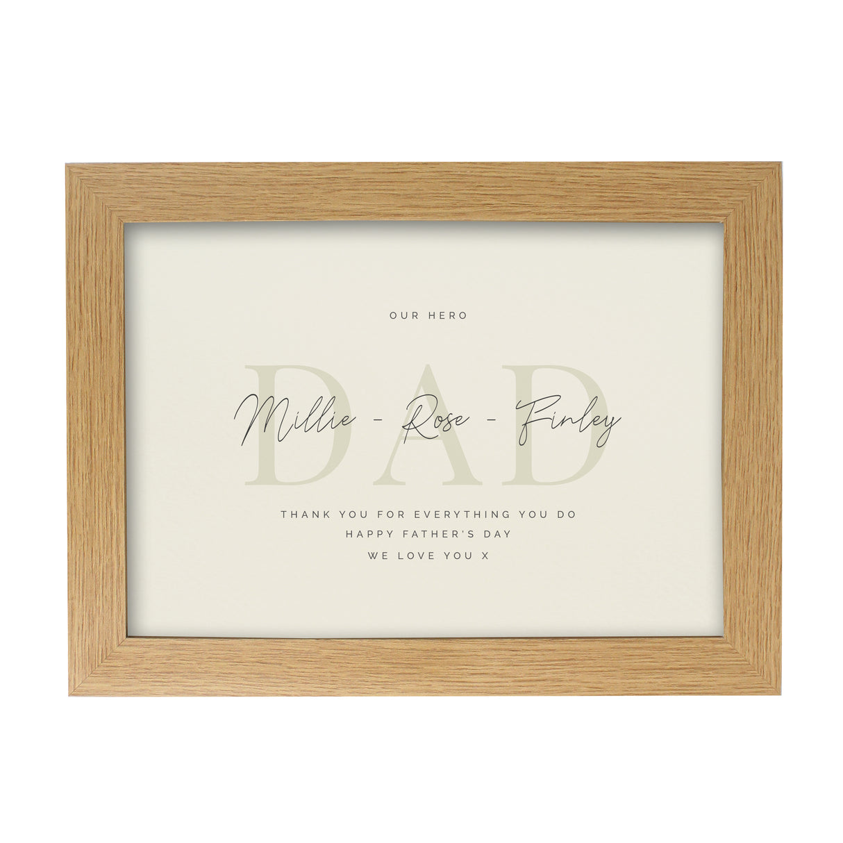 Personalised Free Text A4 Landscape Oak Framed Print - Framed Prints at Gift Moments