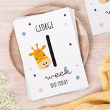 Personalised Animals Baby Milestone Cards: 1 - Keepsakes By Gift Moments