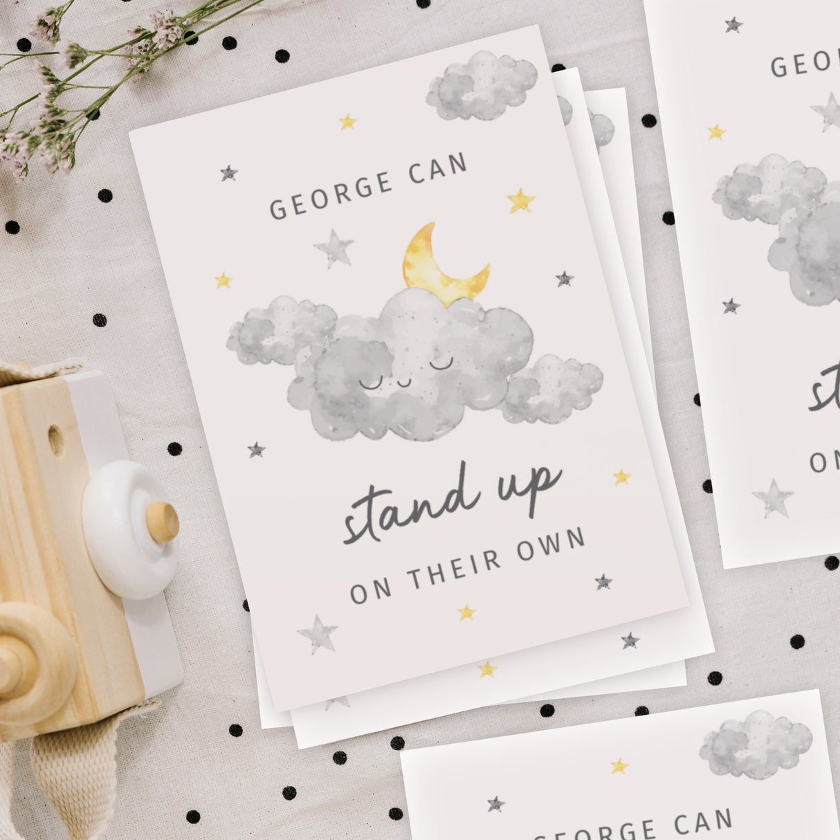 Personalised Cloud Baby Milestone Cards: 1 - Keepsakes By Gift Moments